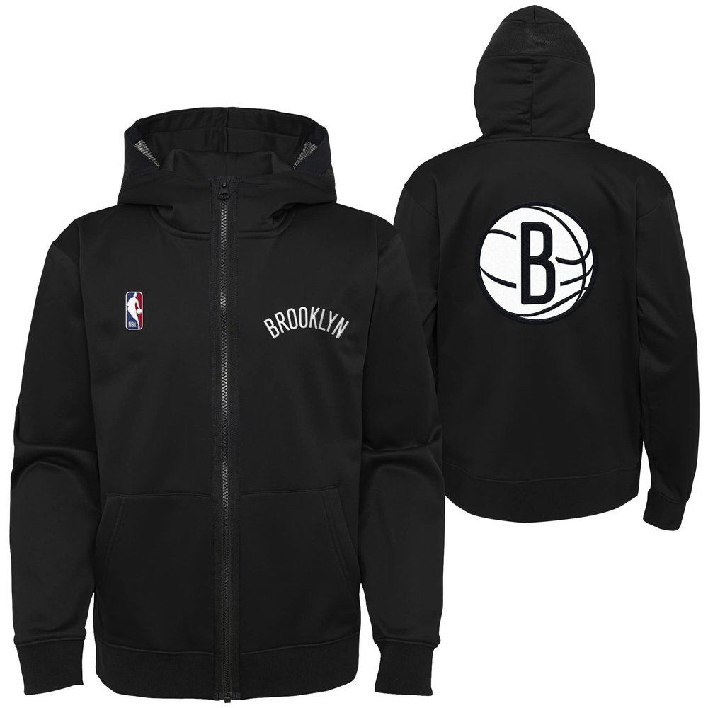 Outerstuff NBA Boys Youth Pull Overtlight Lightweight Hooded Full Zip Jacket, Brooklyn Nets, Small (8)