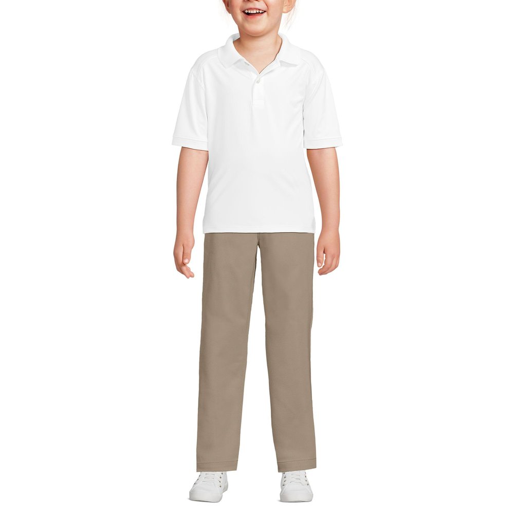 Lands' End Uniform Kids Rapid Dry Active Polo White Kids Small