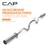 CAP Barbell Solid Olympic Super Curl Bar, Bronze Bushings, Chrome, 48 inches view 3