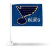 NHL Rico Industries St. Louis Blues Primary Double Sided Double Sided Car Flag - 16" x 19" - Strong Pole That Hooks onto Car/Truck/Automobile view 1