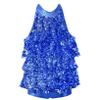 LiiYii Kids Girls Shiny Sequins Halter Neck Top with Shorts 2 Piece Outfit Athletic Dance Unitard Party Stage Costume Royal Blue 6 Years view 1
