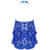 LiiYii Kids Girls Shiny Sequins Halter Neck Top with Shorts 2 Piece Outfit Athletic Dance Unitard Party Stage Costume Royal Blue 6 Years view 2