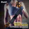 ihuan Ventilated Weight Lifting Gym Workout Gloves with Wrist Wrap Support for Men & Women, Full Palm Protection, for Weightlifting, Training, Climbing, Fitness, Hanging, Pull ups (Orange, XS) view 2