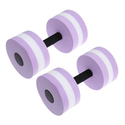 DOITOOL Aquatic Exercise Dumbbells Set of 2 Water Dumbbells for Water Aerobics, Lightweight Foam Dumbbell Pool Resistance Water Fitness Equipment for Loss (Purple)