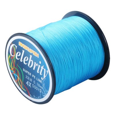 AngryFish 4 Strands Super Strong Braided Fishing Line- Less Expensive -Zero Stretch -Small Diameter-Suitable for Novice Fishermen(Blue,35LB/0.30MM-300YD)