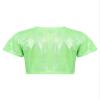 Loodgao Kids Girls Boys Shiny Sequins T-Shirts Short Sleeve Dance Crop Tops Jazz Hip Hop Dancewear Fluorescent_Green 9-10 view 2