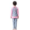 IKADEX Girls Rash Guard Long Sleeve Swimwear Full Body Burkini Muslim Swimsuit Kids Bathing Suit Beachwear Pink 3-4 Years view 3