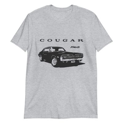 1968 Cougar Vintage American Muscle Car Short-Sleeve Unisex T-Shirt Sport Grey