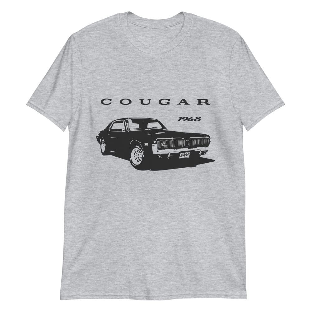 1968 Cougar Vintage American Muscle Car Short-Sleeve Unisex T-Shirt Sport Grey
