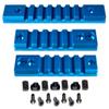 PRESMA Single Picatinny Rail Section Kit for m-lok Style Slots, M-lok to Picatinny Rail Adapter, 3 Piece, Blue view 1