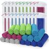 Biange Cooling Towel (Pack of 20, 40"x12") with Pouches for Sports, Workout, Fitness, Gym, Yoga, Golf, Pilates, Travel, Camping & More view 1