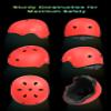 XJD Kids Bike Helmet,Multi-Sport Protective Gear Set for 3-5-8-14 Years Boys Girls with Knee and Elbow Pads Wrist Guards fit Roller Skates,Cycling,Skateboarding,Skating Scooter (Red, Small) view 2
