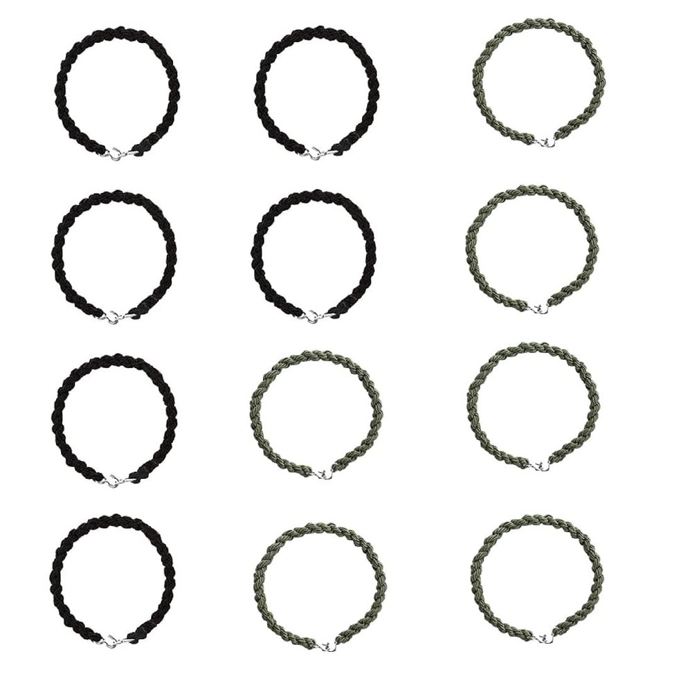 SHUILING 12 Pieces Elastic Boot Bands Military Leg Boot Straps Blousing Garters with Metal Hooks for Navy Army Air Force (black+green)