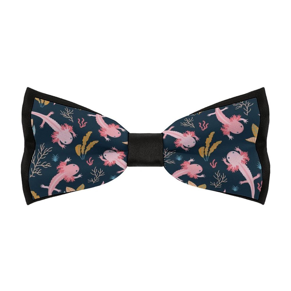BAIKUTOUAN Axolotl & Sea Animal Printed Pre Ties Bow Tie Men's Bowtie Funny Adjustable