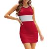 Adugen Origei Women's Tight Dress with Austria Flag Long Half Sleeveless Sleeved Dress M view 1