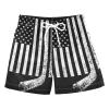 Aflyko 4th of July Boys' Board Shorts Stars Stripes Hockey Stick Toddler Swim Trunk Girls Beach Swimwear view 1