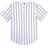 babyhealthy Kids Baseball Jersey Toddler Jersey Button Down Shirt Blank Plain Hip Hop Tees for Boy Girl White/Black Stripe view 1