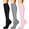 Compression Socks for Women & Men (3 pairs) - Best Support for Nurses, Running, Hiking, Recovery & Flight Socks