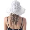 Women Vintage Beach Sun Hats Travel Folding Wide Brim Summer UV Hat (White) view 3