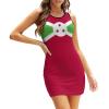 Adugen Origei Burundi Flag Ladies Sleeveless Tank Dress Round Neck Sleeveless Dress Casual Fashion Body Dress XL view 1