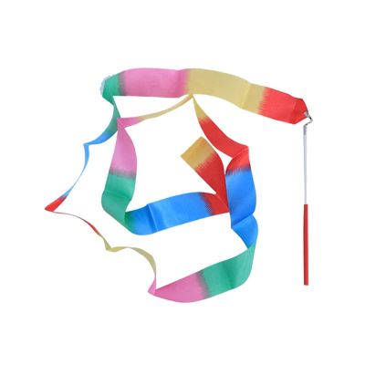 ZZSRJ 6M Rhythmic Gymnastics Ribbon with Stick Children Dance Ribbon Ribbon Spin Stick (Color : A)