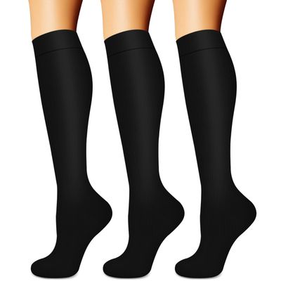 Compression Socks for Women & Men (3 pairs) - Best Support for Nurses, Running, Hiking, Recovery & Flight Socks