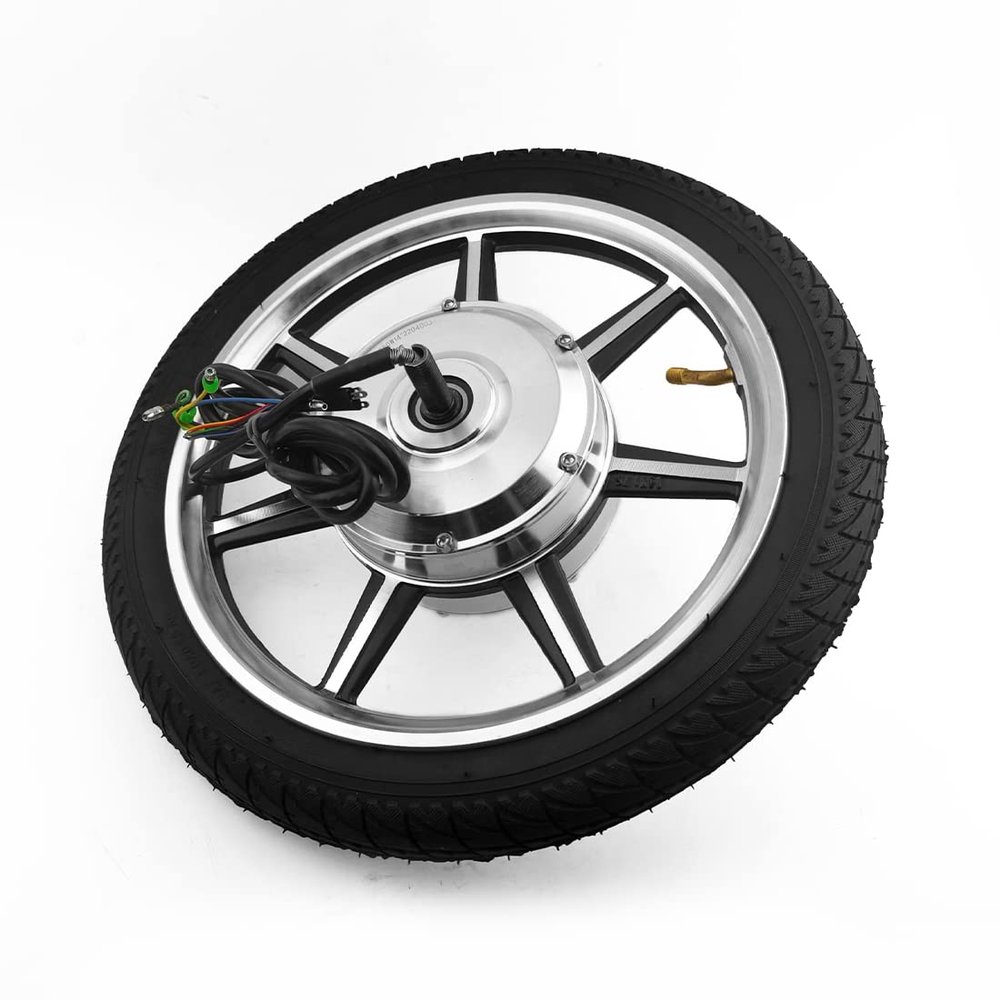 L-faster 36V 350W 14 Inch Hub Motor Wheel Hall Sensor Aluminium Rim Disc Brake Mount for Front Drive Mini Bike Scooter Bicycle with The tire(48V)
