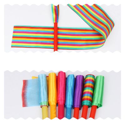 ZZSRJ 2M/4M/6M Colorful Fitness Ribbon Dance Rhythmic Gymnastics Ballet Streamer Spinner Stick for Gym Training Outdoor Sports (Color : 6M Random Color)