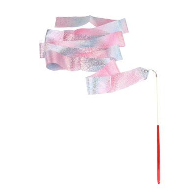 ZZSRJ Gymnastics Ribbon Dance 2M Ribbon Rhythmic Gymnastics Ballet Streamer Spinning Stick Rainbow Stick Training (Color : Red, Size : 2M)