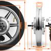 14 Inch 350W Brushless Geared Hub Motor Mag Wheel PAS Accelerator For Front Drive Scooter Small Bike Bicycle(36V Thumb throttle kit) view 4