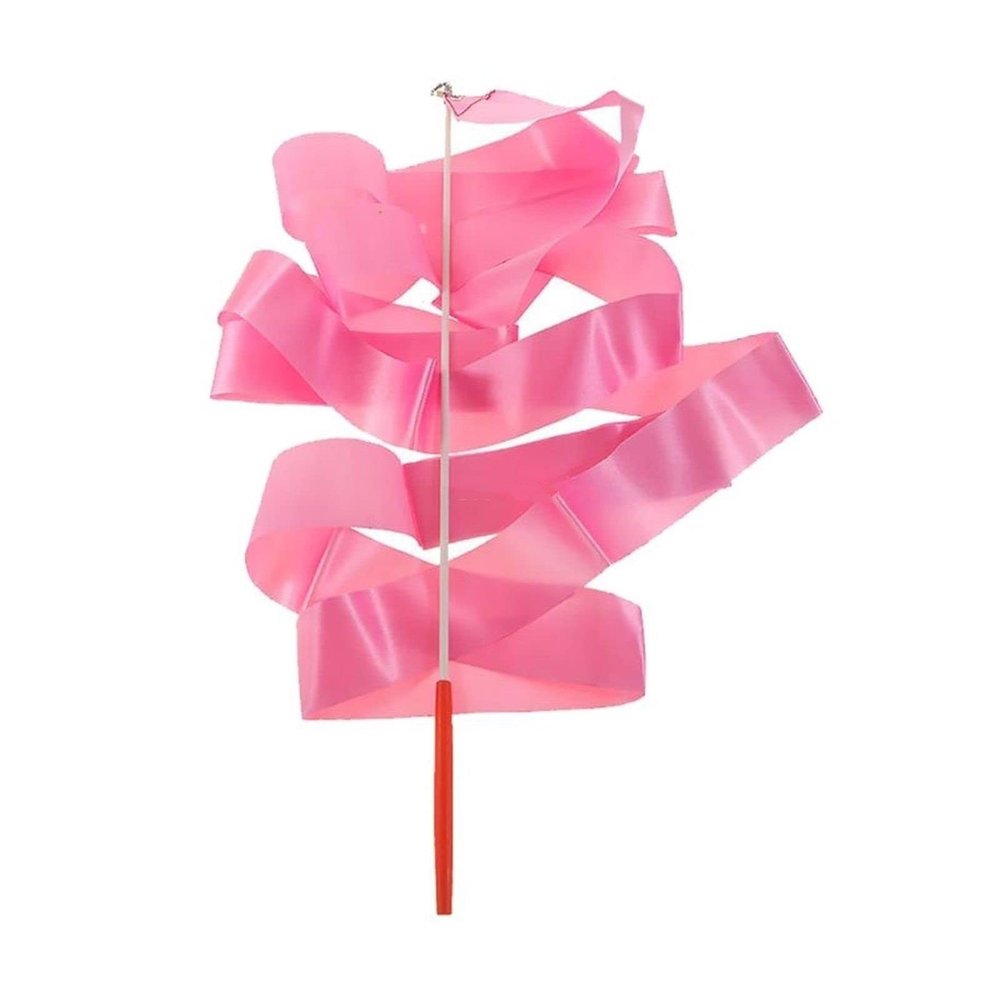 ZZSRJ 4M Dance Spinner Stick On Ribbon Stick with Adjustable Rope Colorful Girls Party Supplies Items (Color : Pink)