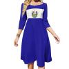 Adugen Origei El Salvador Flag Flare Dress Womens Dresses Summer Dress for Women Casual T-Shirt Dress M view 1