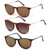 DQbhzh Polarized Sunglasses for Women Men RetroTrendy Round Sun Glasses UV400 Proection Shade Brown/Leopard Brown/Black Brown view 1