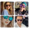DQbhzh Polarized Sunglasses for Women Men RetroTrendy Round Sun Glasses UV400 Proection Shade Brown/Leopard Brown/Black Brown view 2