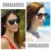 DQbhzh Polarized Sunglasses for Women Men RetroTrendy Round Sun Glasses UV400 Proection Shade Brown/Leopard Brown/Black Brown view 3