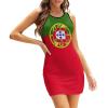 Adugen Origei Portugal Flag Ladies Sleeveless Tank Dress Round Neck Sleeveless Dress Casual Fashion Body Dress S view 1