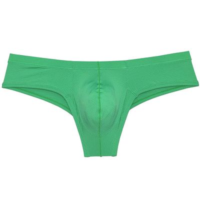 Botmois Men's Brazilian Bikini Sioft Ice Silk Boxer Briefs Underwear Comfy Enhance Bulge Pouch Cheeky Boxers Green L