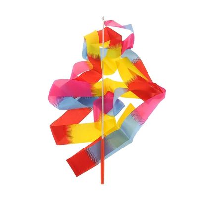 ZZSRJ 4M Dance Ribbon Ribbon Rhythmic Gymnastics Ribbon Baton for Kids Art Dance (Color : Color)