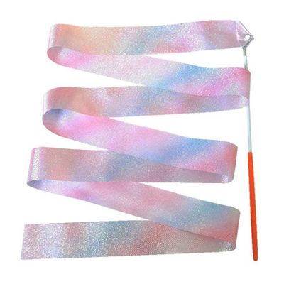 ZZSRJ 1 Glitter Gymnastics Ribbon Dance Ribbon Rhythmic Gymnastics Ballet Spinner Rainbow Stick Training 2M/4M (Color : Red, Size : 4M)