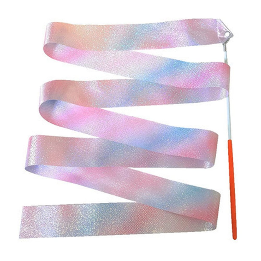 ZZSRJ 1 Glitter Gymnastics Ribbon Dance Ribbon Rhythmic Gymnastics Ballet Spinner Rainbow Stick Training 2M/4M (Color : Red, Size : 4M)