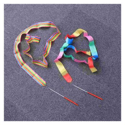 ZZSRJ 6M Rhythmic Gymnastics Ribbon with Stick Children Dance Ribbon Ribbon Spin Stick (Color : A)