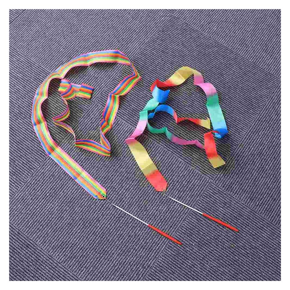 ZZSRJ 6M Rhythmic Gymnastics Ribbon with Stick Children Dance Ribbon Ribbon Spin Stick (Color : A)