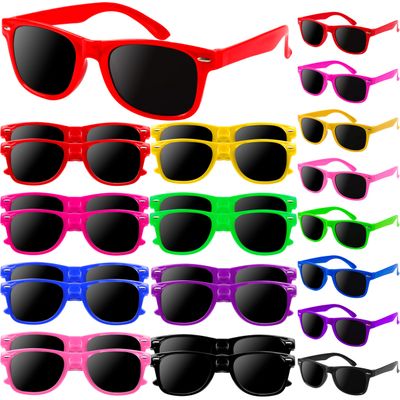 OCTERIC 16 Pcs Kids Sunglasses Bulk, Party Favors for Boys and Girls Age 3-8, Neon Sunglasses with UV400 Protection for Summer Beach Pool Party Birthday Graduation Classroom Prize Goody Bag Stuffers