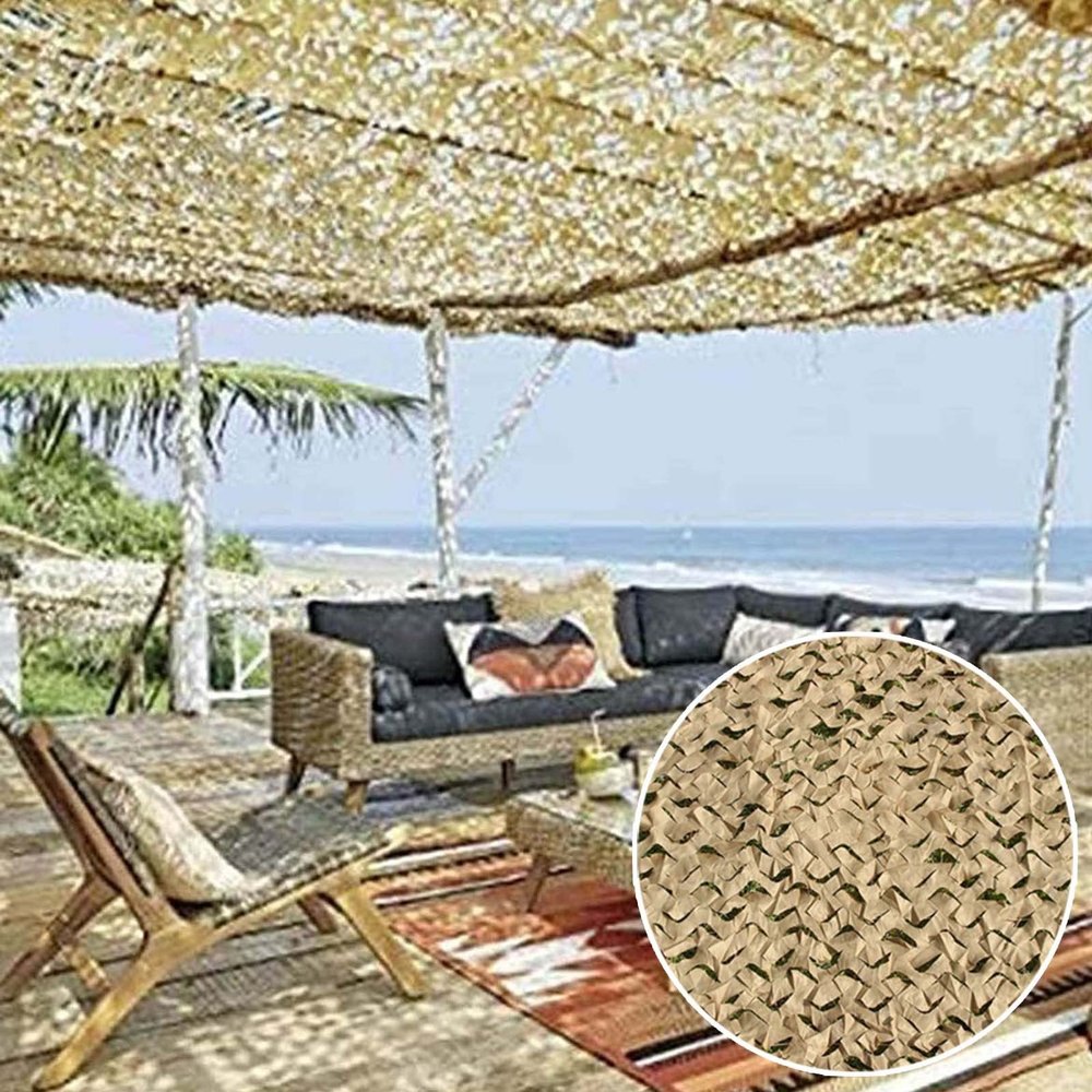 Suwooy Camo Netting Shade Net,Military Reinforced Camouflage Net,Camping,Hunting,Decoration,Sunscreen,Oxford Cloth Camouflage Netting,for Outdoor Garden Pergola Patio Balcony,Yellow-3x3m(9.8 * 9.8ft)