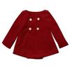 XFGLCK Toddler Baby Girls Coats Cloak Button Jacket Outerwear Fall Winter Clothes (0-6 Months, Wine red) view 3