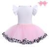 Farm Animal Cake Smash Outfit Girl Barnyard Second 2nd Birthday Outfits Romper Tutu Skirt Baby Gingham Dress Headband Toddler Holy Cow Im Two Party Clothes Cowgirl Photoshoot Pink 2T view 3