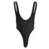 ABAFIP Men's Deep U Neck High Cut Dance Leotard Bodysuit Backless Solid Color/Snakeskin One Piece Wrestling Singlet Thong Jockstraps Activewear Black X-Large view 1