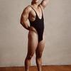 ABAFIP Men's Deep U Neck High Cut Dance Leotard Bodysuit Backless Solid Color/Snakeskin One Piece Wrestling Singlet Thong Jockstraps Activewear Black X-Large view 3
