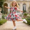 AGQT Toddler Girls Summer Off Shoulder Floral Dress Boho Princess Chiffon Ruffle Sundress for Beach Wedding Vacation Blue 1-2T view 4