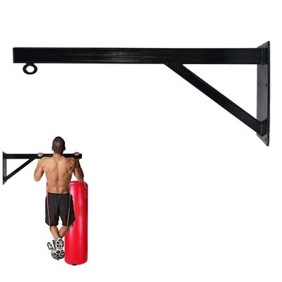 Heavy Punch Bag Wall Bracket Square Steel Tube Hanger with Holder Rings, Sandbag Fixed Frame for Adult Boxing Fan Gym Triangle Bearing Can Bear 500kg (Color : Black, Size : 100cm)